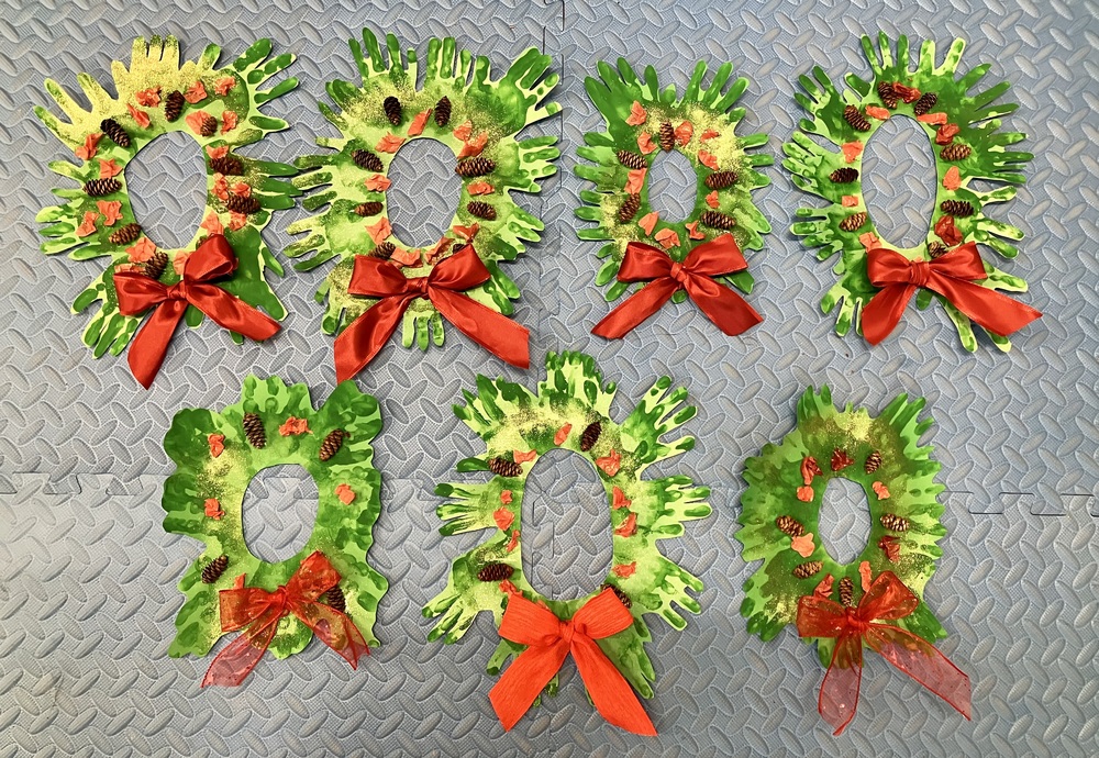 "handmade" wreaths from our preschoolers