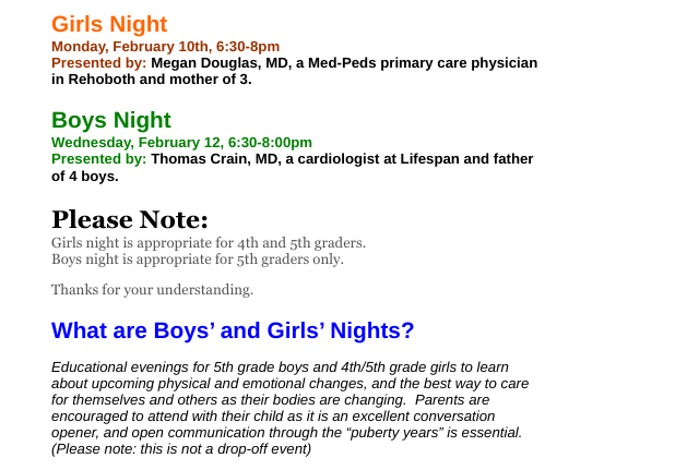 HMS- Boys and Girls Night Info 
