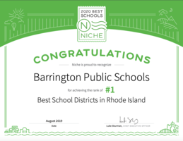 Barrington Public Schools Ranked #1 in RI